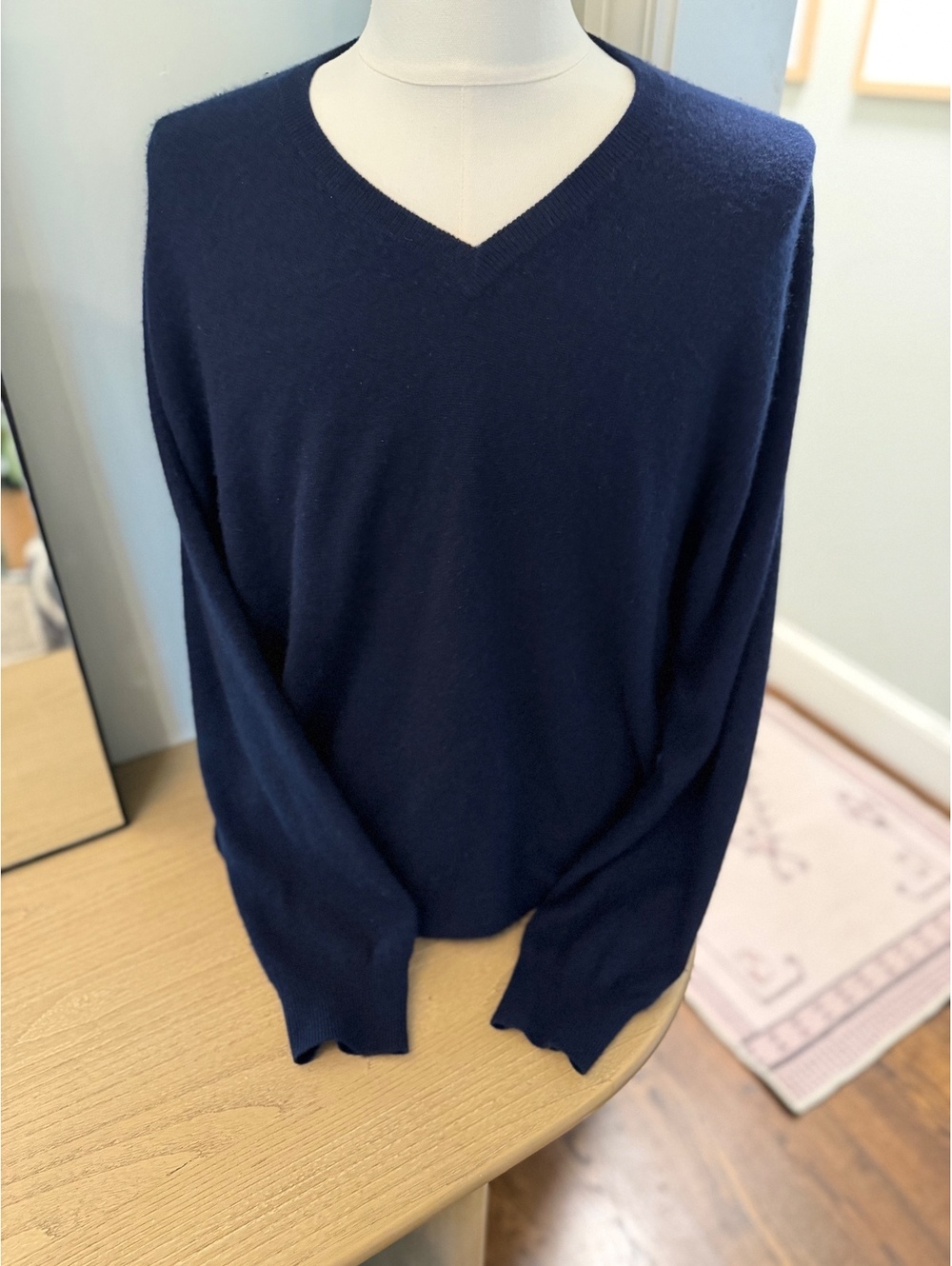 Daniel Cremieux Signature Collection Men's Navy Blue 100% Cashmere Sweater L